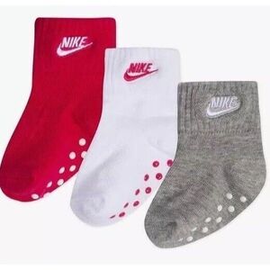 Nike Socks Set 3 Pairs 12-24 Months New Pink baby Kids' Toddler Ankle Gripper